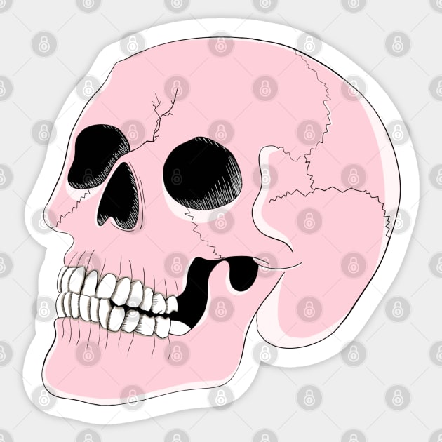 Pretty Pink Skull Sticker by CaosTranscrito